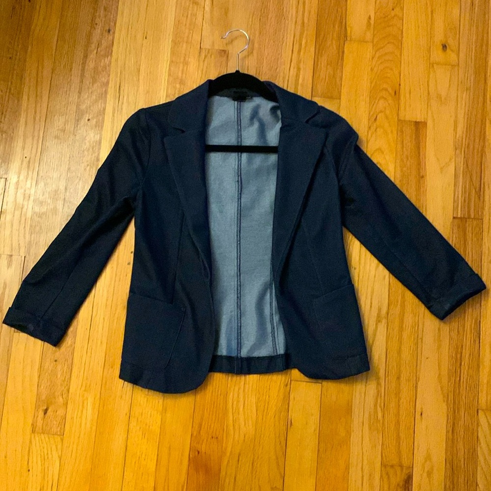 Denim colored blazer by Aqua, size small.